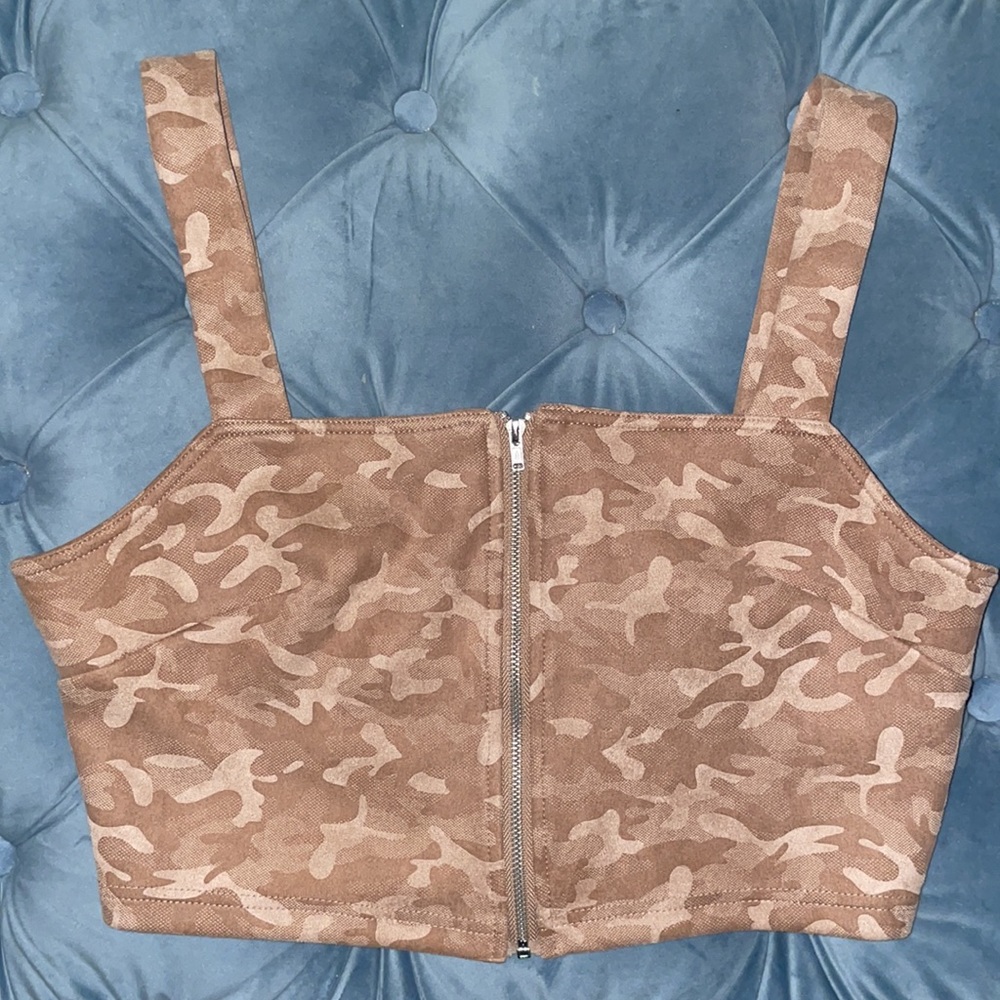 Zip-up Structured Crop Top
